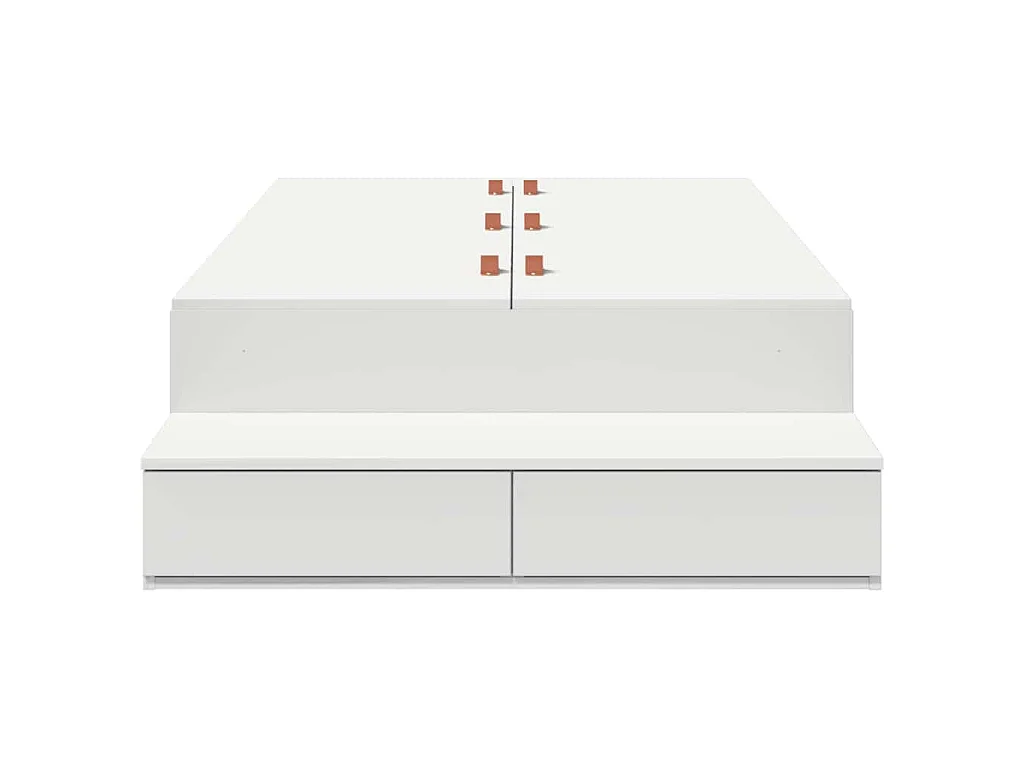 Estrado de cama com arrumação Branco 90 cm Derivados de Madeira