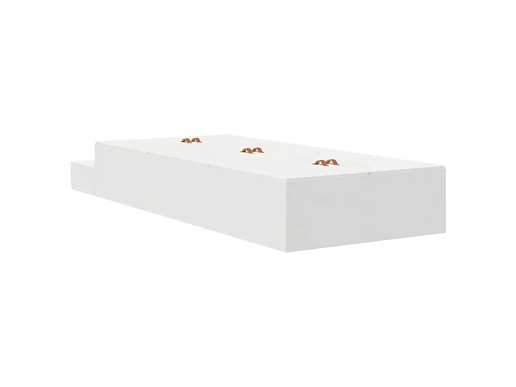 Estrado de cama com arrumação Branco 90 cm Derivados de Madeira
