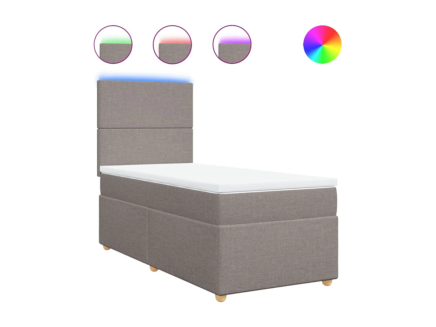 Boxspringbett mit Matratze Taupe 90x200 cm Stoff