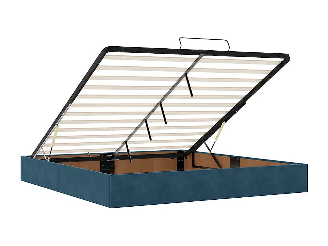 Ottoman bed met matras 160x200cm fluweel donkerblauw