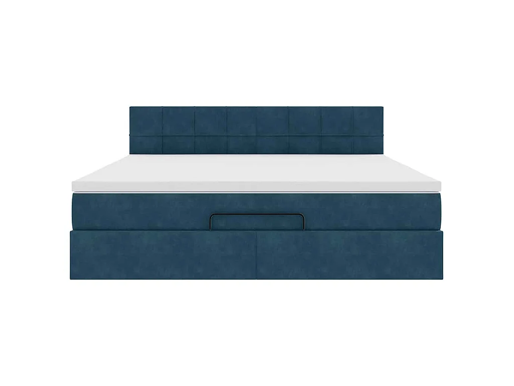 Struttura Letto Pouf con Materasso 160x200 cm in Velluto