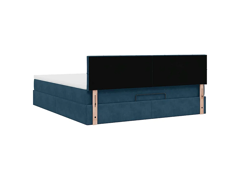 Struttura Letto Pouf con Materasso 160x200 cm in Velluto