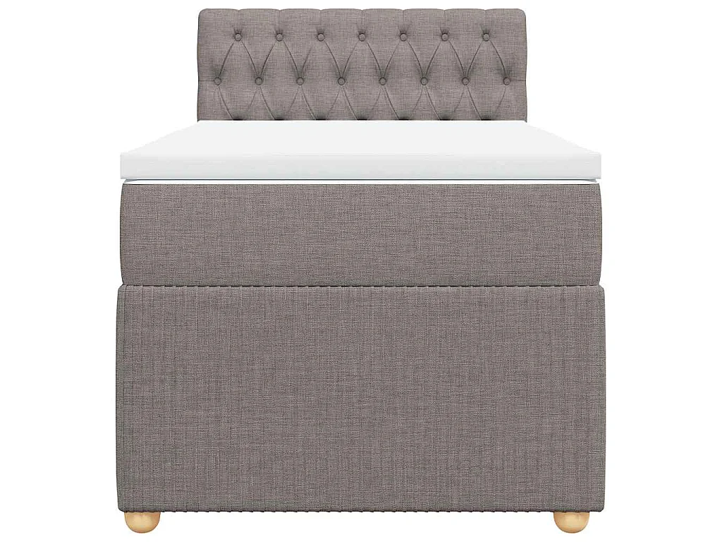 Boxspring met matras stof taupe 90x200 cm