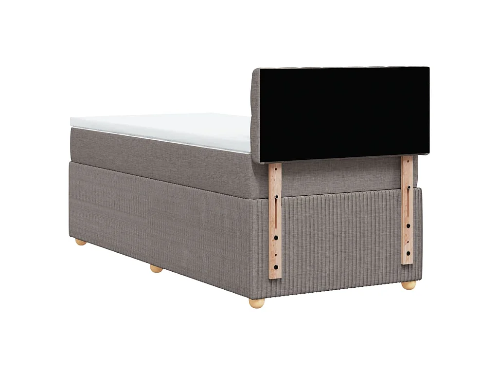 Boxspring met matras stof taupe 90x200 cm