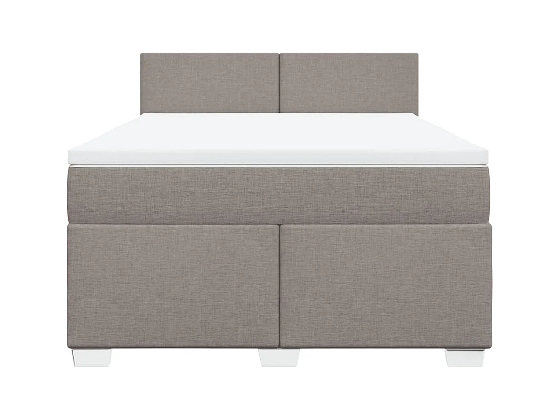 Boxspringbett mit Matratze Taupe 140x190 cm Stoff