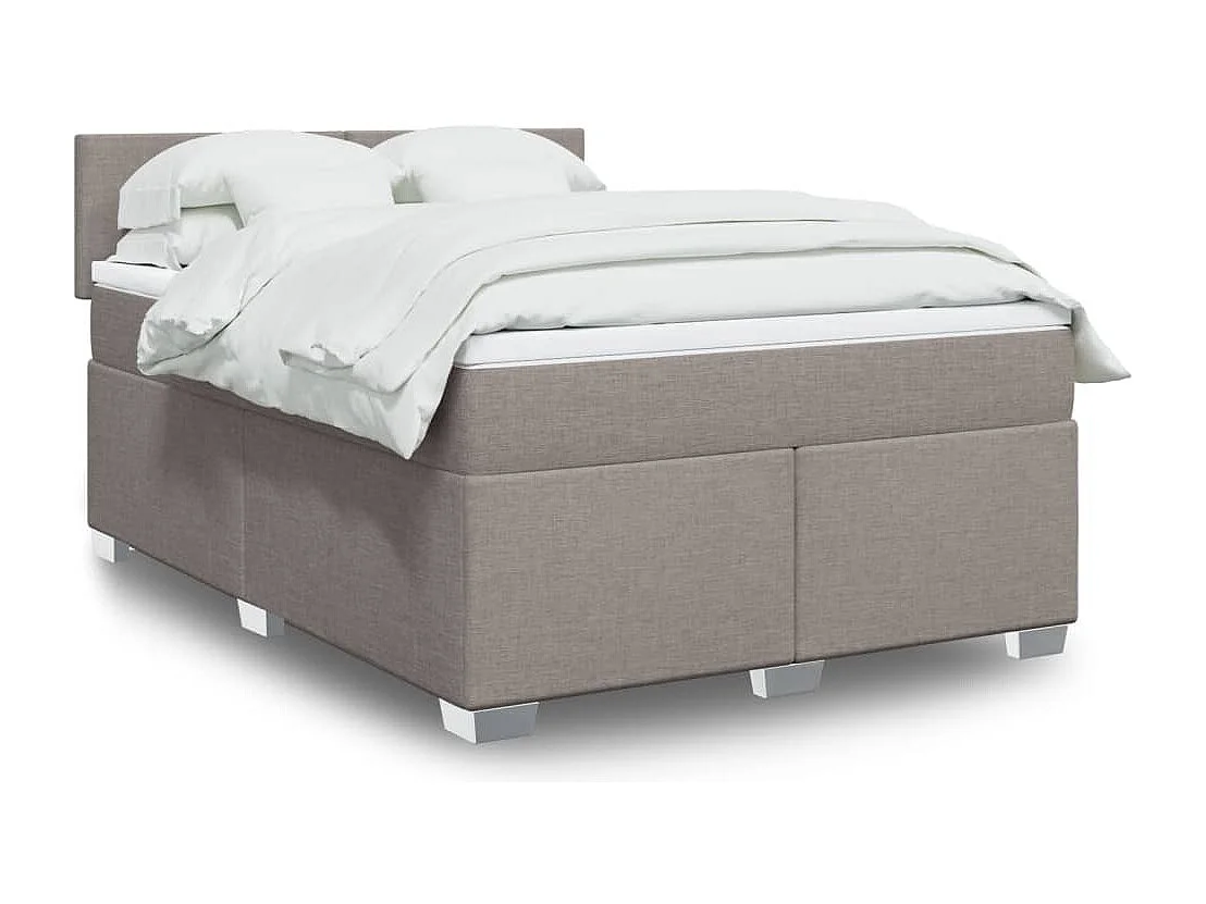 Sommier à lattes de lit avec matelas Taupe 140x190 cm Tissu