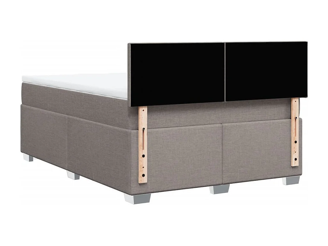 Sommier à lattes de lit avec matelas Taupe 140x190 cm Tissu