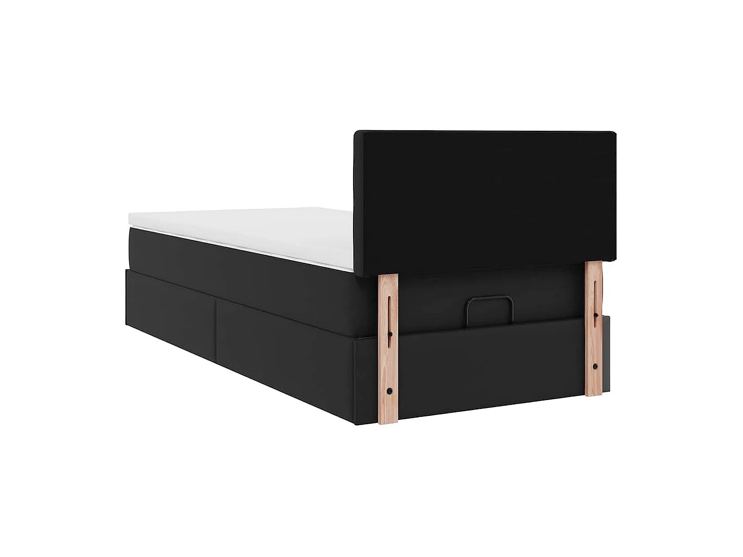 Ottoman bed met matrassen en LED's 90x200cm kunstleer zwart