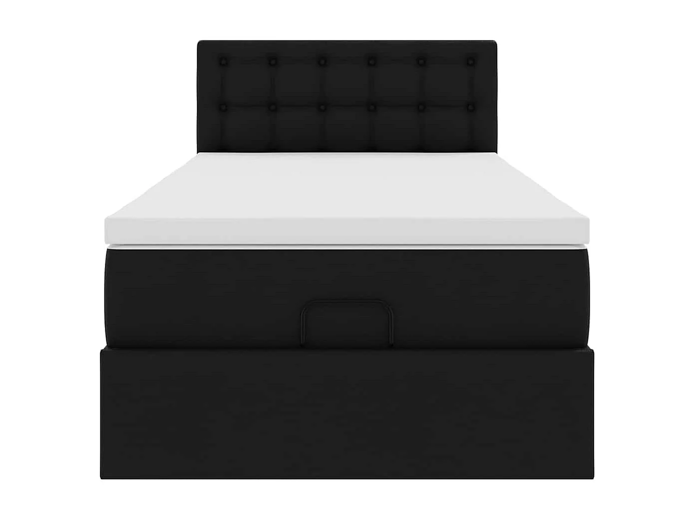 Ottoman bed met matrassen en LED's 90x200cm kunstleer zwart