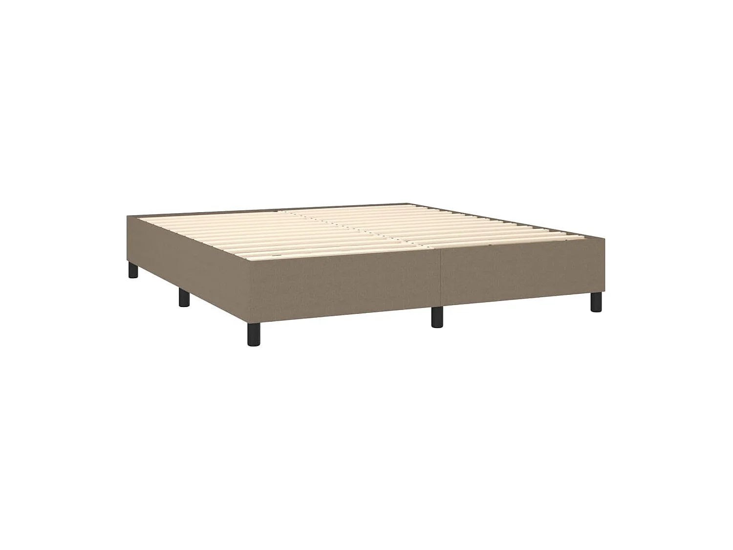 Sommier à lattes de lit matelas et LED Taupe 160x200 cm Tissu