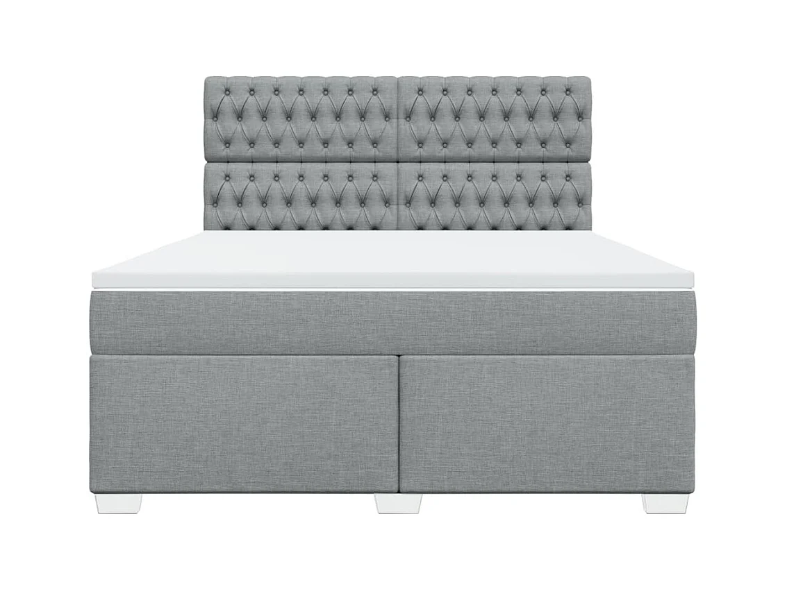 Giroletto a Molle con Materasso Grigio Chiaro180x200 cm Tessuto