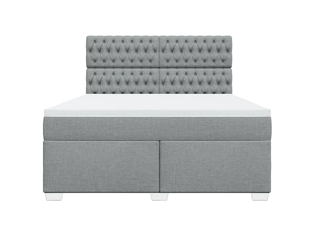 Boxspringbett mit Matratze Hellgrau 180x200 cm Stoff