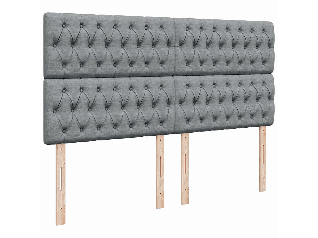 Boxspringbett mit Matratze Hellgrau 180x200 cm Stoff