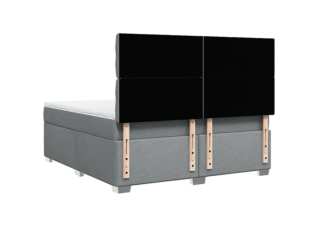 Boxspringbett mit Matratze Hellgrau 180x200 cm Stoff