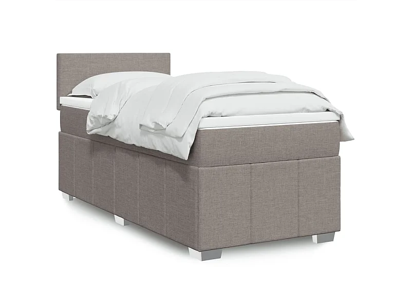 Boxspringbett mit Matratze Taupe 100x200 cm Stoff