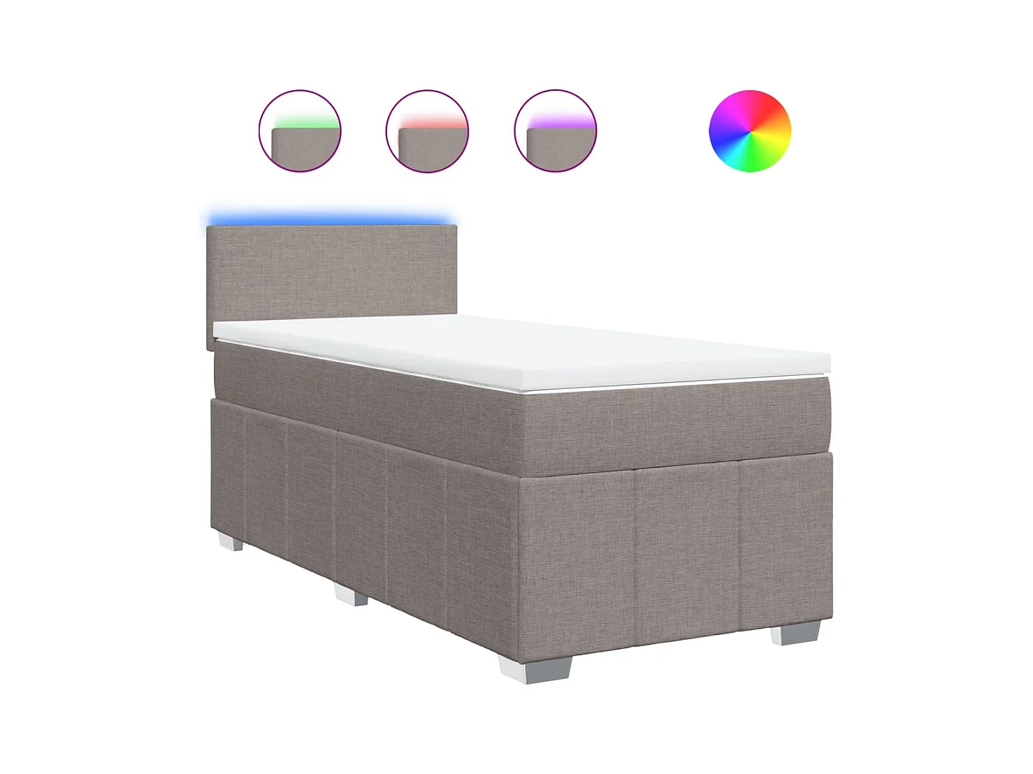 Boxspringbett mit Matratze Taupe 100x200 cm Stoff