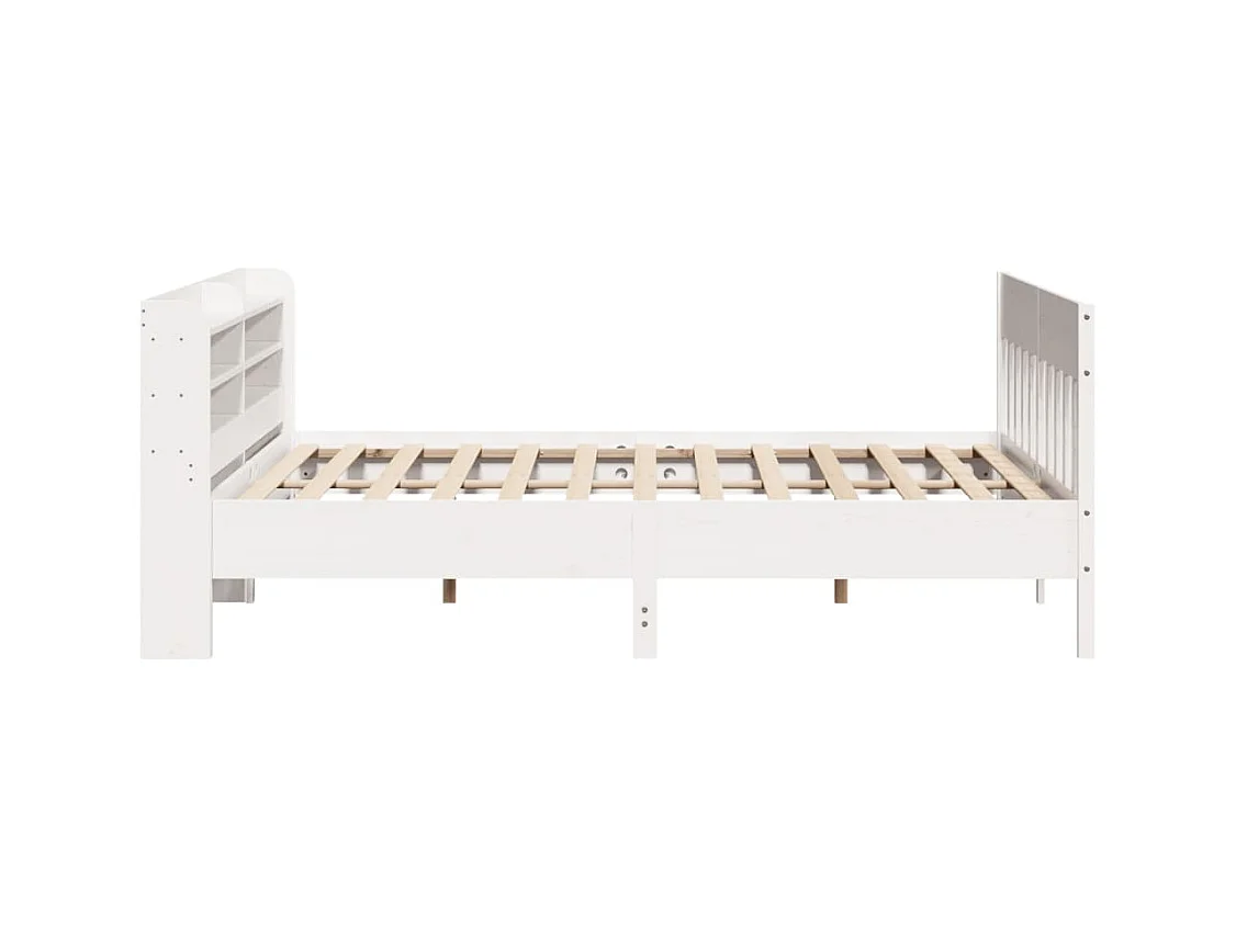 Cadre de lit sans matelas blanc 180x200 cm bois massif de pin