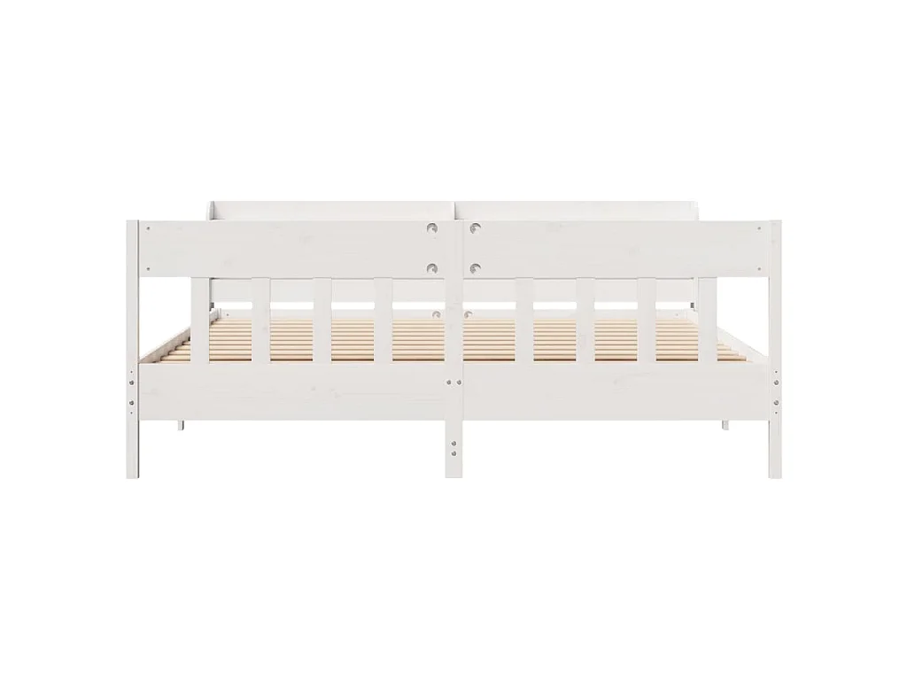 Cama sem colchão 180x200 cm madeira de pinho maciça branco