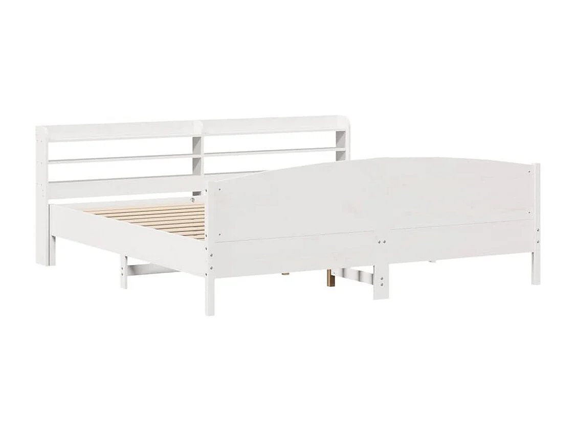 Cama sin colchón madera maciza de pino blanca 180x200 cm