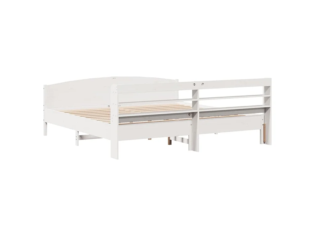 Bedframe zonder matras massief grenenhout wit 180x200 cm