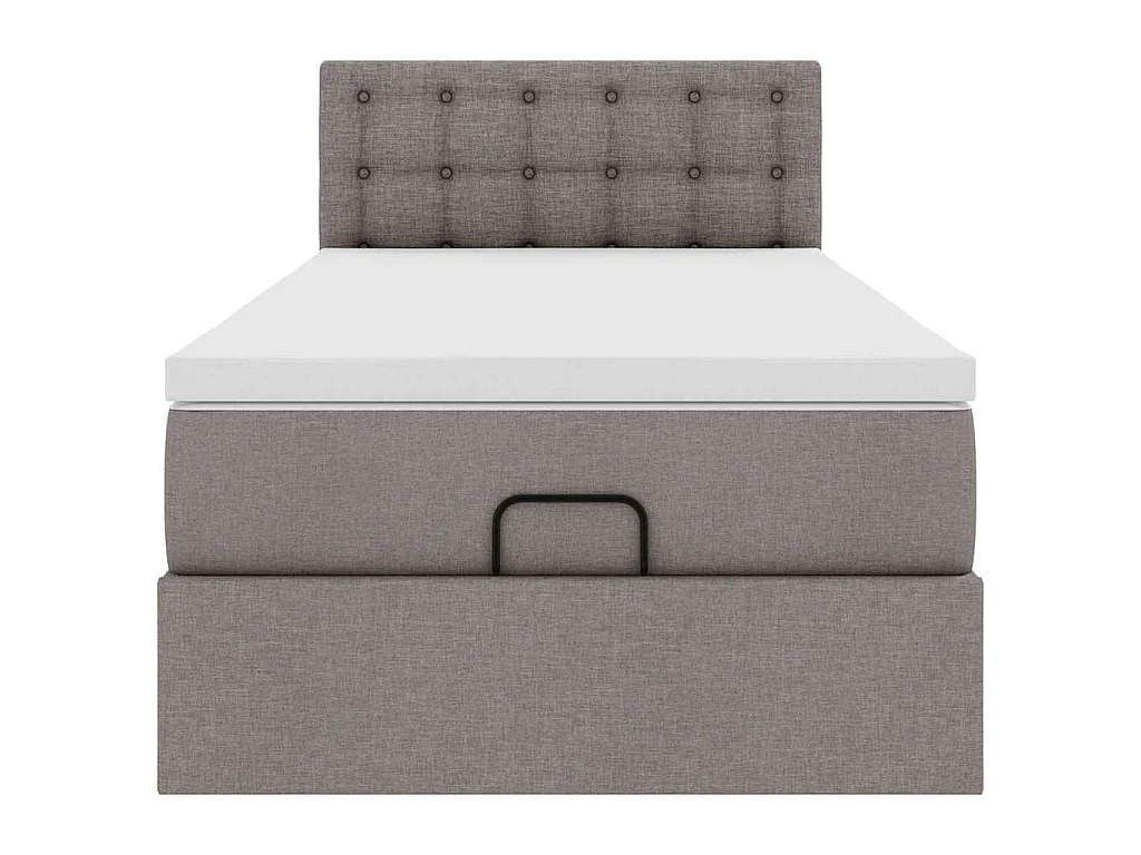 Struttura Letto Pouf con Materasso Tortora 90x190 cm in Tessuto