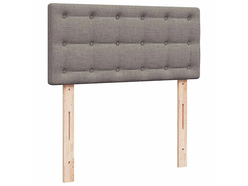 Struttura Letto Pouf con Materasso Tortora 90x190 cm in Tessuto