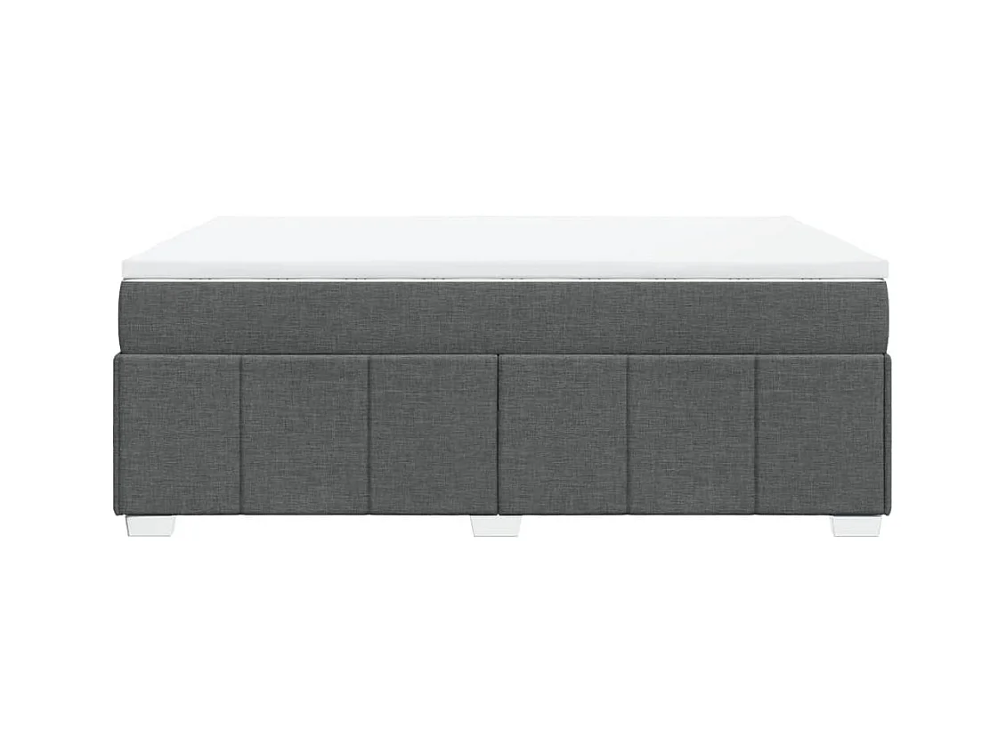 Cama box spring con colchón tela gris oscuro 140x200 cm