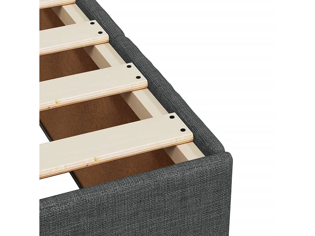 Cama box spring con colchón tela gris oscuro 140x200 cm