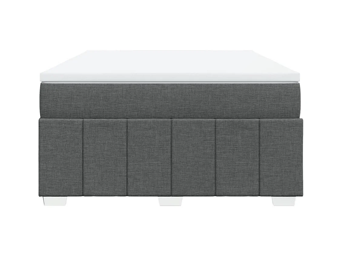 Sommier à lattes de lit avec matelas Gris foncé 140x200cm Tissu