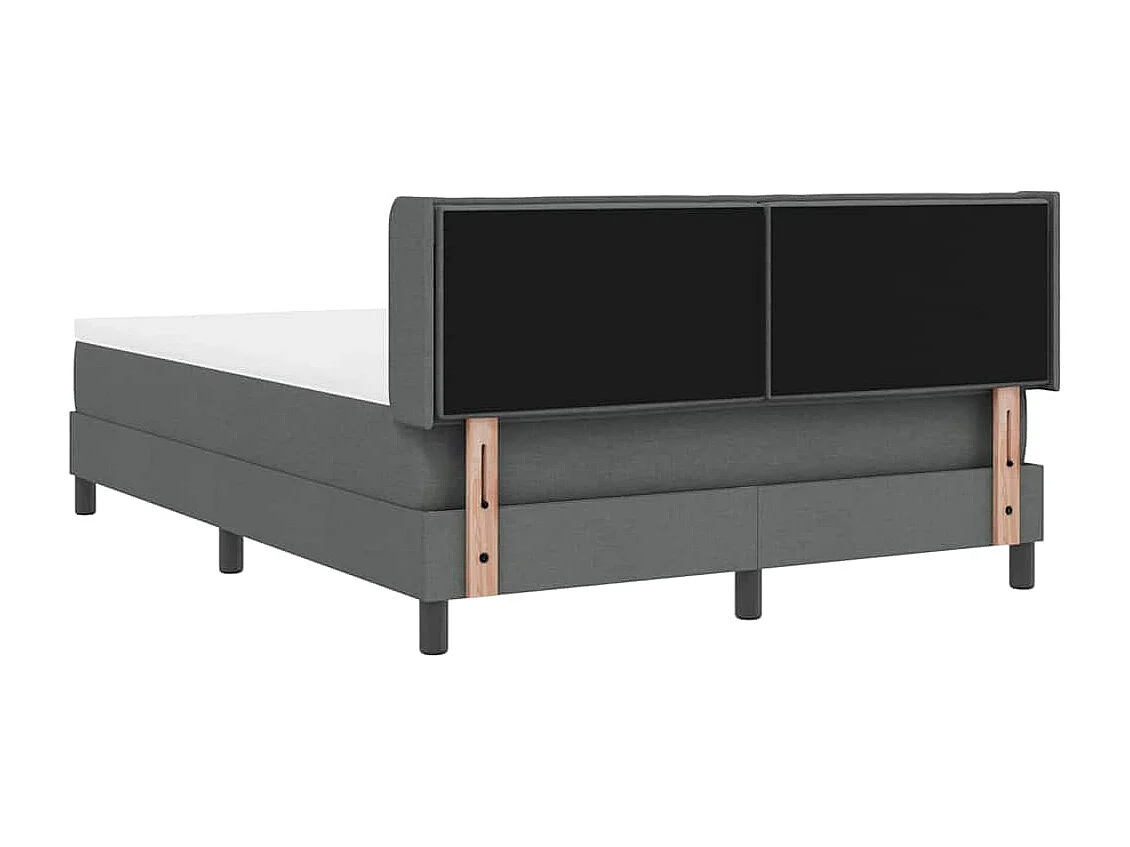 Letto a molle con testiera Grigio scuro 200 x 140 cm Poliestere