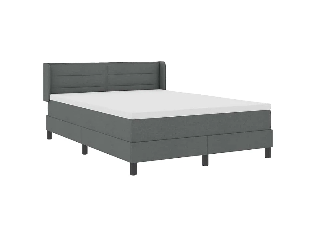 Boxspringbed met hoofdeinde Donkergrijs 200 x 140 cm Stof