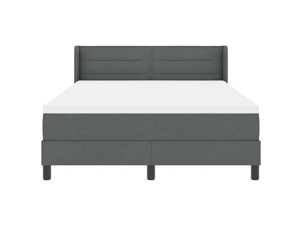Boxspringbed met hoofdeinde Donkergrijs 200 x 140 cm Stof