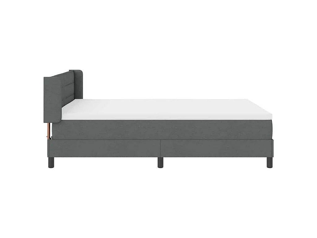 Boxspringbed met hoofdeinde Donkergrijs 200 x 140 cm Stof