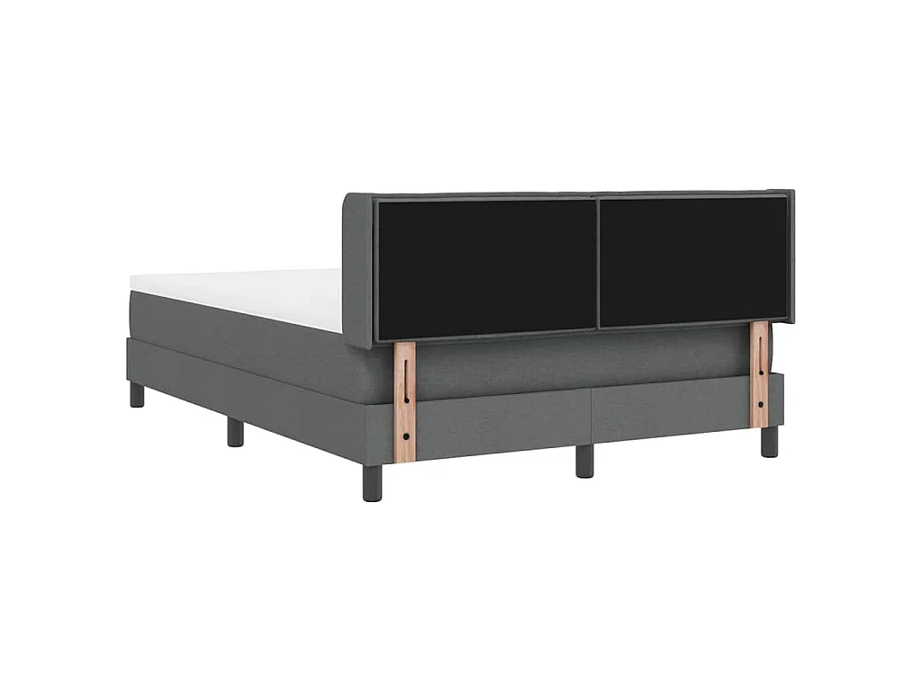Boxspringbed met hoofdeinde Donkergrijs 200 x 140 cm Stof