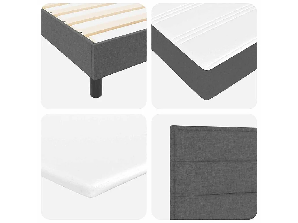 Boxspringbed met hoofdeinde Donkergrijs 200 x 140 cm Stof
