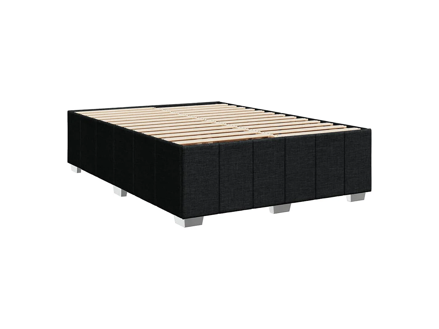 Boxspring met matras stof zwart 140x200 cm