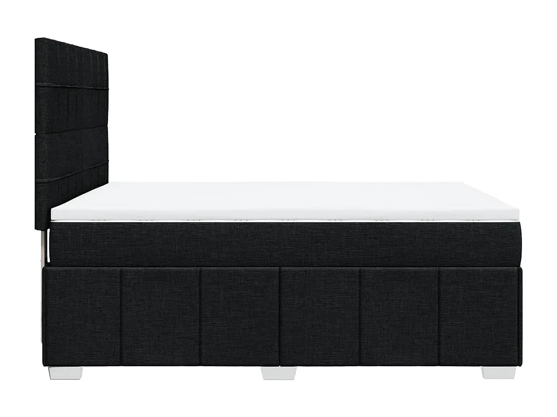 Boxspring met matras stof zwart 140x200 cm