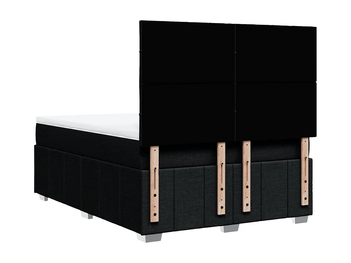 Boxspring met matras stof zwart 140x200 cm