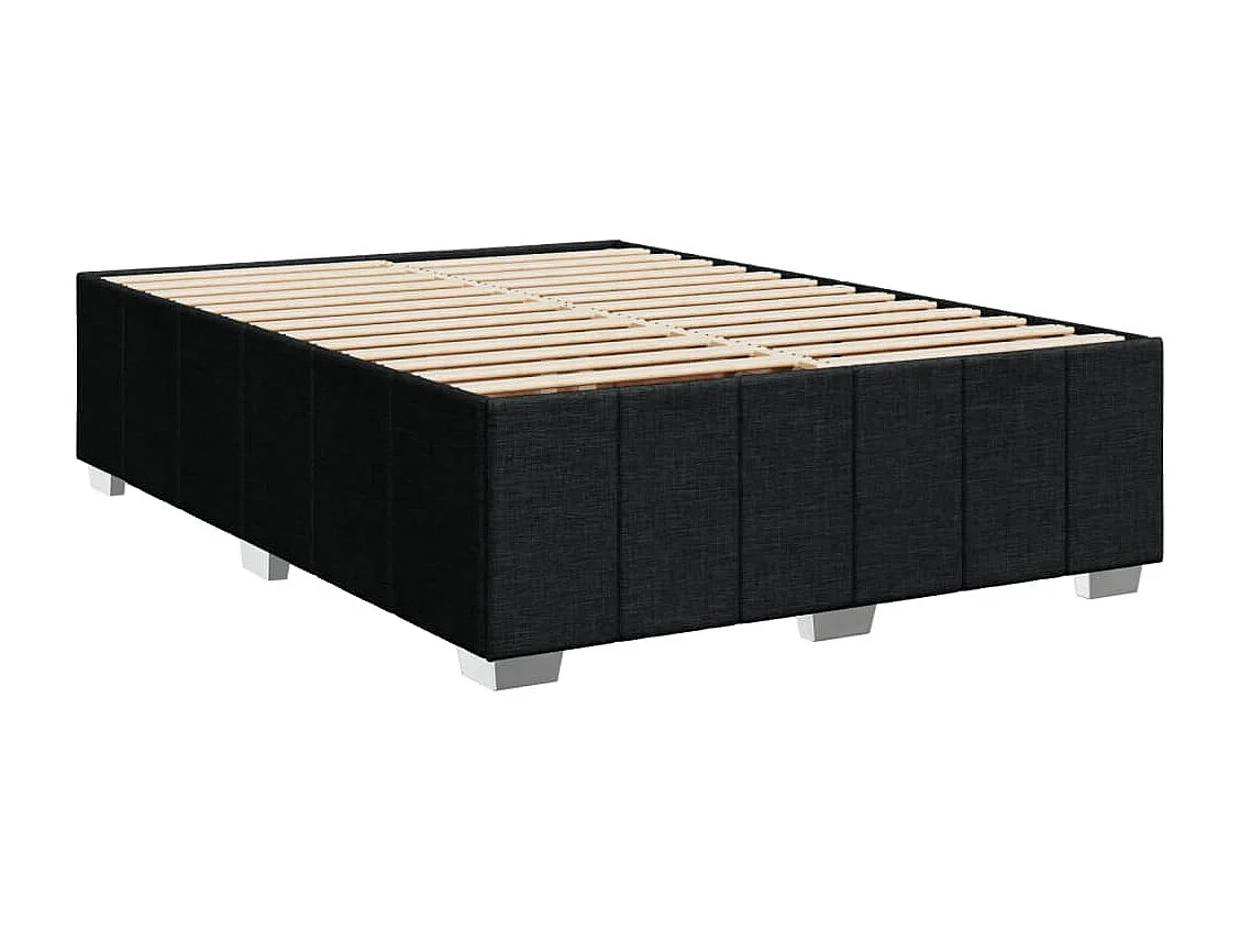 Boxspring met matras stof zwart 140x200 cm