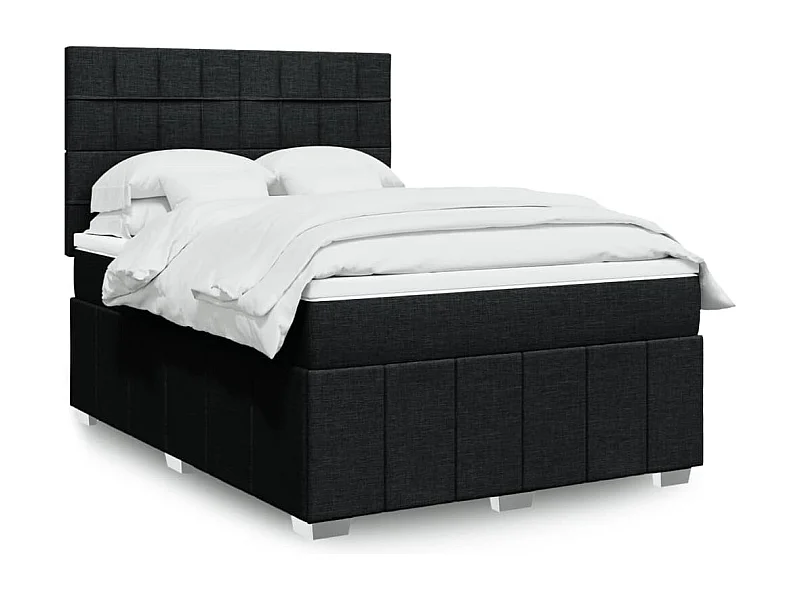 Boxspringbett mit Matratze Schwarz 140x200 cm Stoff