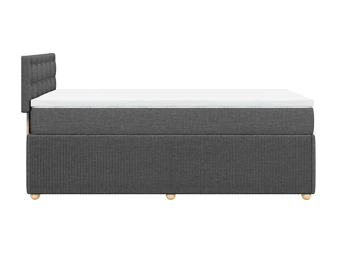 Sommier à lattes de lit avec matelas Gris foncé 90x200 cm Tissu