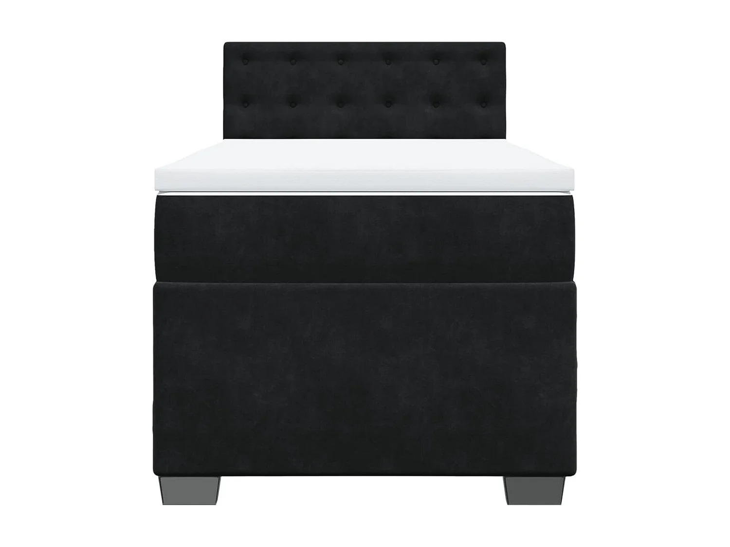 Boxspringbett mit Matratze Schwarz 90x200 cm Samt