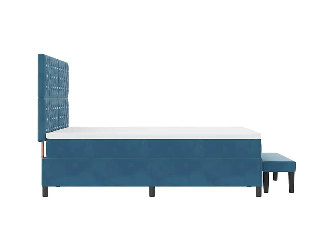 Boxspring bed met matras Donkerblauw 140 x 200 cm Fluweel