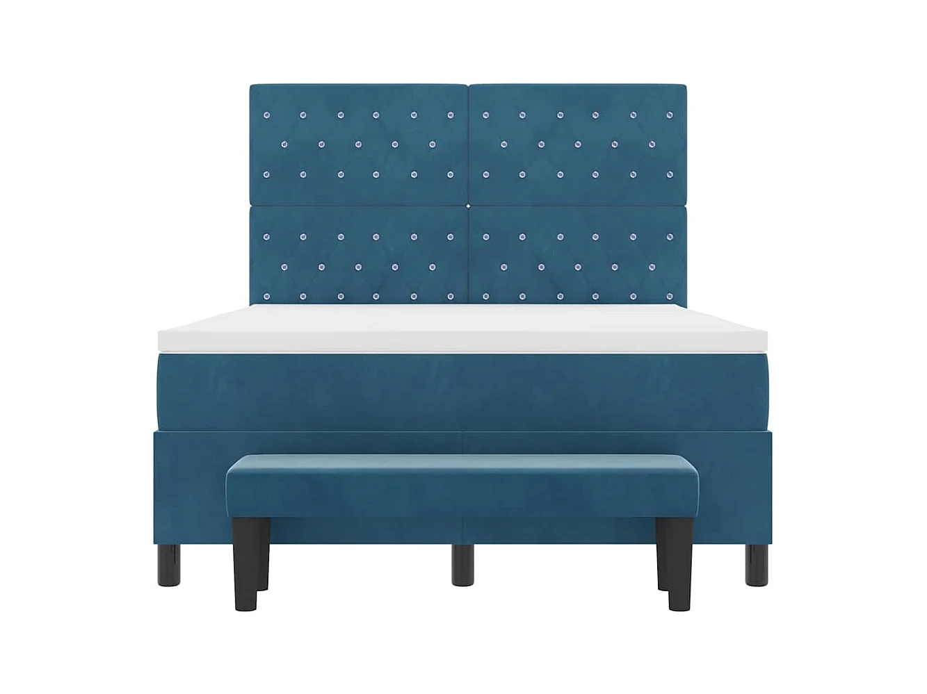 Boxspring bed met matras Donkerblauw 140 x 200 cm Fluweel