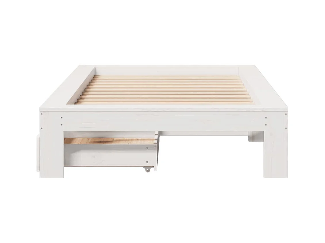 Cama sem colchão 100x200 cm madeira de pinho maciça branco