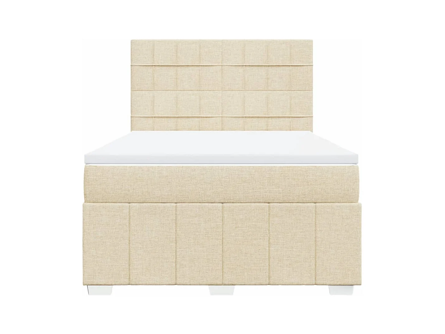 Boxspringbett mit Matratze Creme 160x200 cm Stoff