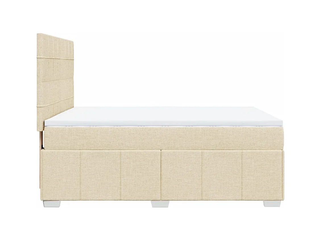 Boxspringbett mit Matratze Creme 160x200 cm Stoff
