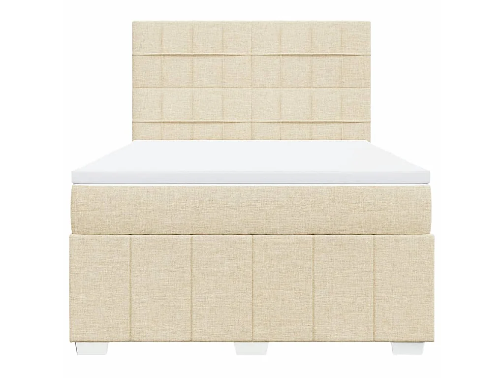 Boxspring met matras stof crèmekleurig 160x200 cm