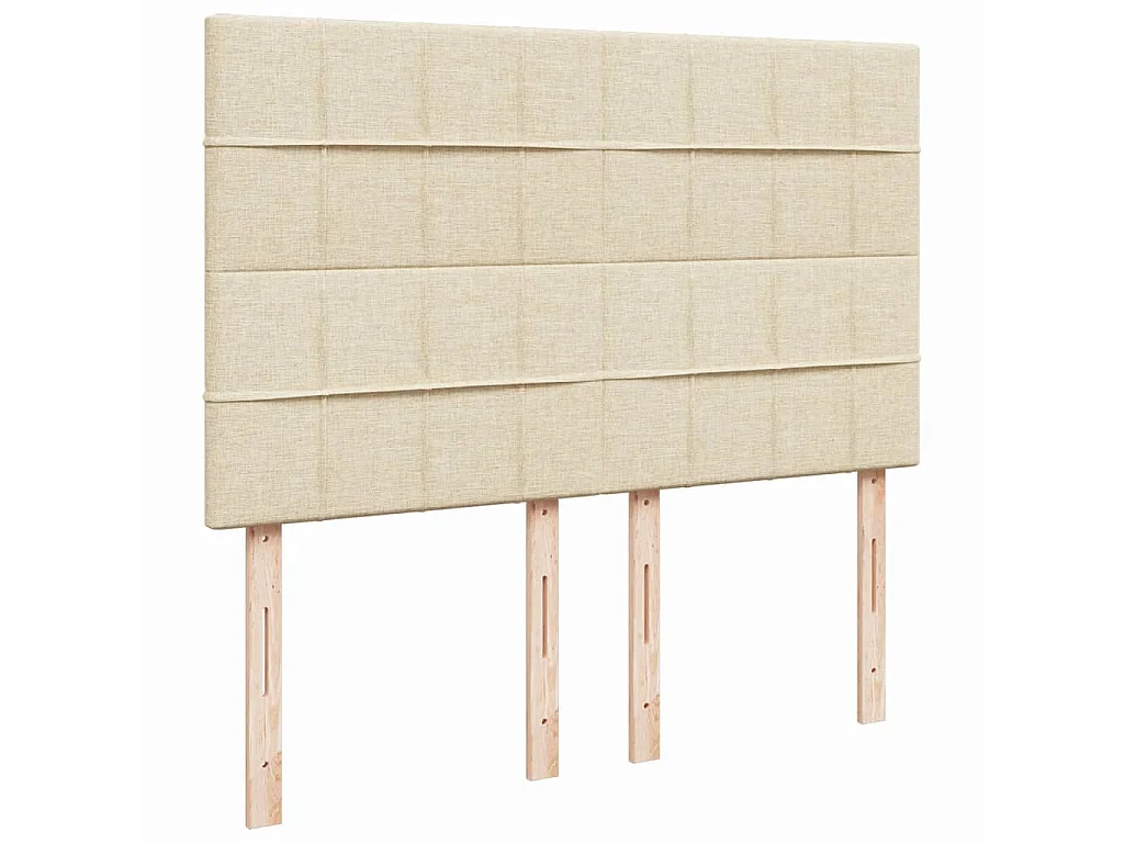 Boxspring met matras stof crèmekleurig 160x200 cm