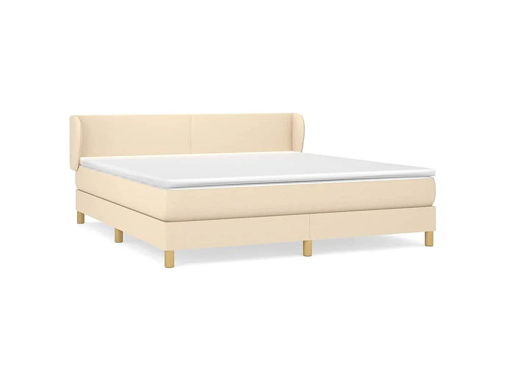Giroletto a Molle con Materasso Crema 180x200 cm in Tessuto